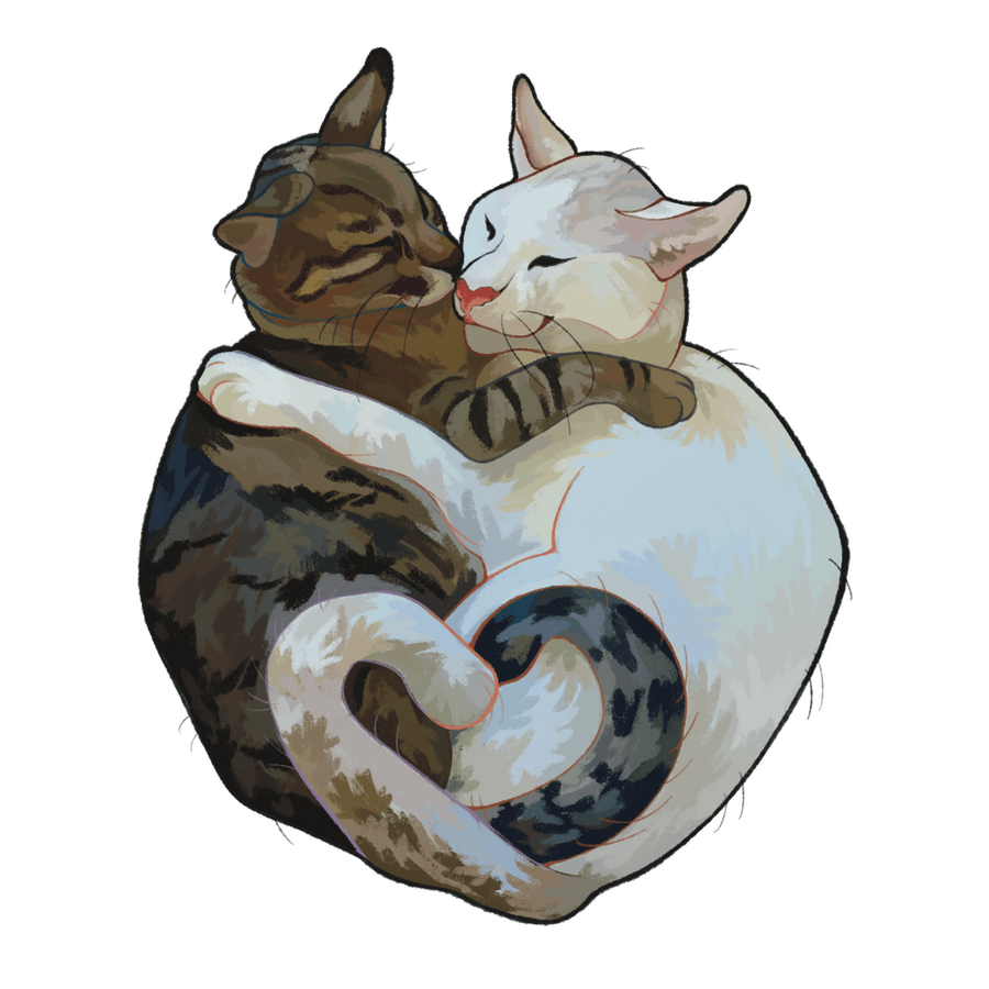 Cuddly Cats (2025) University sticker for a Valentines' Art Fair